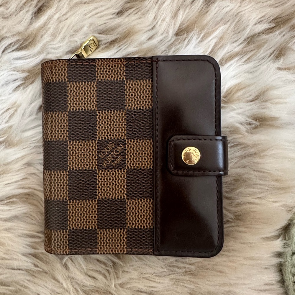 Louis Vuitton Damier Ebene Compact Zip Wallet with Box